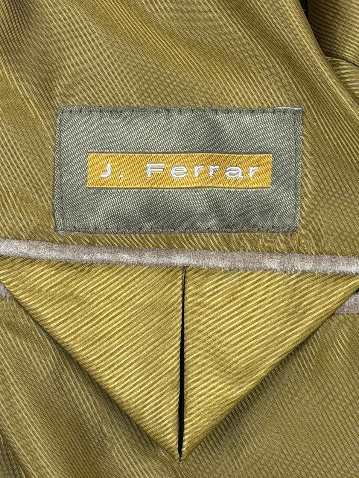 J. Ferrar Men's Brown 100% Genuine Leather Cowboy Jacket XLT Three Button Coat image 7