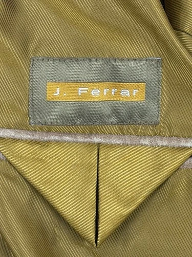 J. Ferrar Men's Brown 100% Genuine Leather Cowboy Jacket XLT Three Button Coat image 7