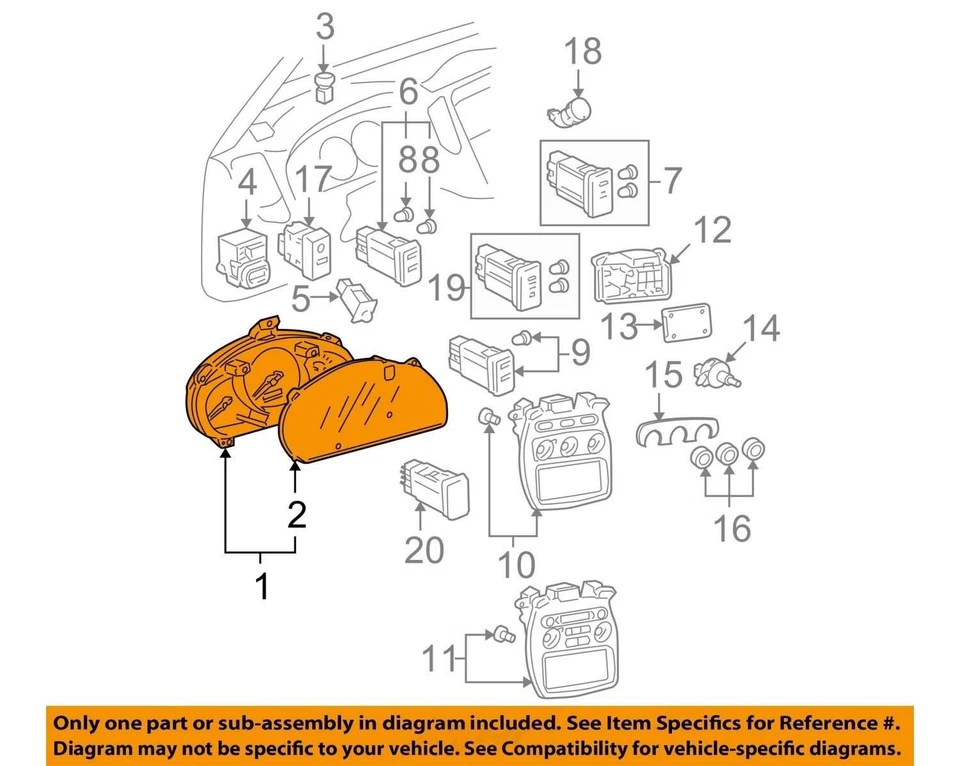 Grupo de velocímetro VIN P quinto dígito 6 cilindros compatible con 04-07 Highlander 3031333 Foto 3 de 4