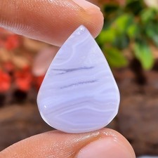 Blue Lace Agate Pear 16Ct 23X18X5mm Natural Loose Gemstone Gift Cabochon