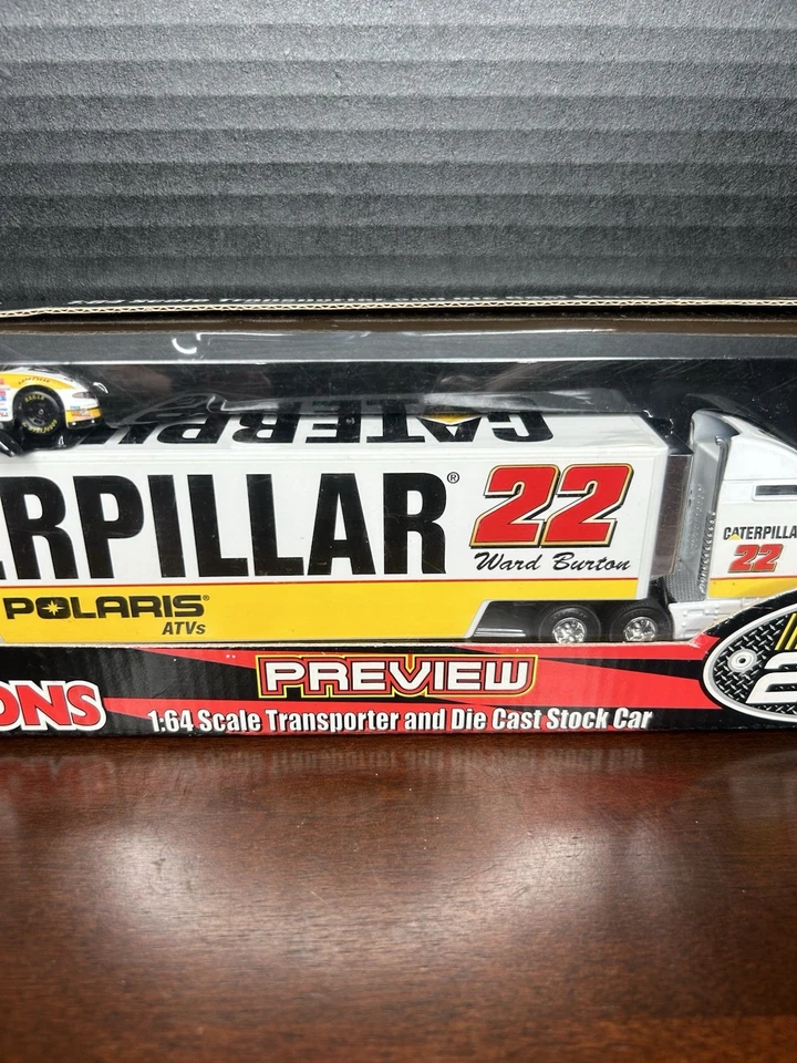 NASCAR 2000 Ward Burton #22 1/64 Caterpillar транспортер и литой автомобиль - в коробке - Изображение 3 из 4