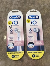 Oral B iO Gum Sensitive Replacement Brush Heads 6 Count White 6 Count Black