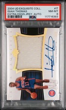 2004 UD EXQUISITE COLL EXTRA EXQUISITE JERSEYS AUTOS ISIAH THOMAS 3/5 PSA 8 AUTO