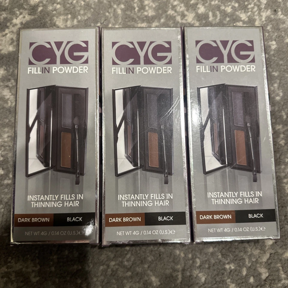 IRENE GARI CUBRA SUA COR DE CABELO PÓ PREENCHIMENTO CINZA 3 Pacotes Marrom Preto Novo CYG - Imagem 2 de 2