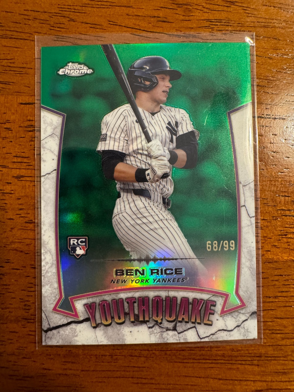 2025 Topps Chrome - Youthquake Ben Rice #YQ-13 Green Refractor /99 (RC)
