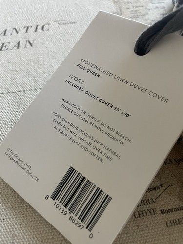 🆕The Citizenry Stonewashed Linen Duvet Cover QUEEN Ivory NWT - Picture 4 of 8