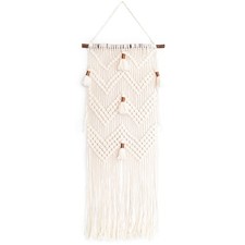 SOLID OAK Macrame Wall Hanger Kit - Chevrons  Tassels