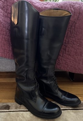 Service Riding Boots Equestrian Horse Riding Black Leather Tall 6.5