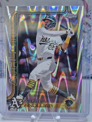2025 Topps Chrome Wave Refractor Miguel Andujar Oakland Athletics A's! B17