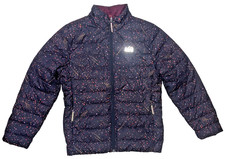 REI Co Op 650 Down Jacket Black Print Puffer Coat Girls M Medium 10 12 MINT