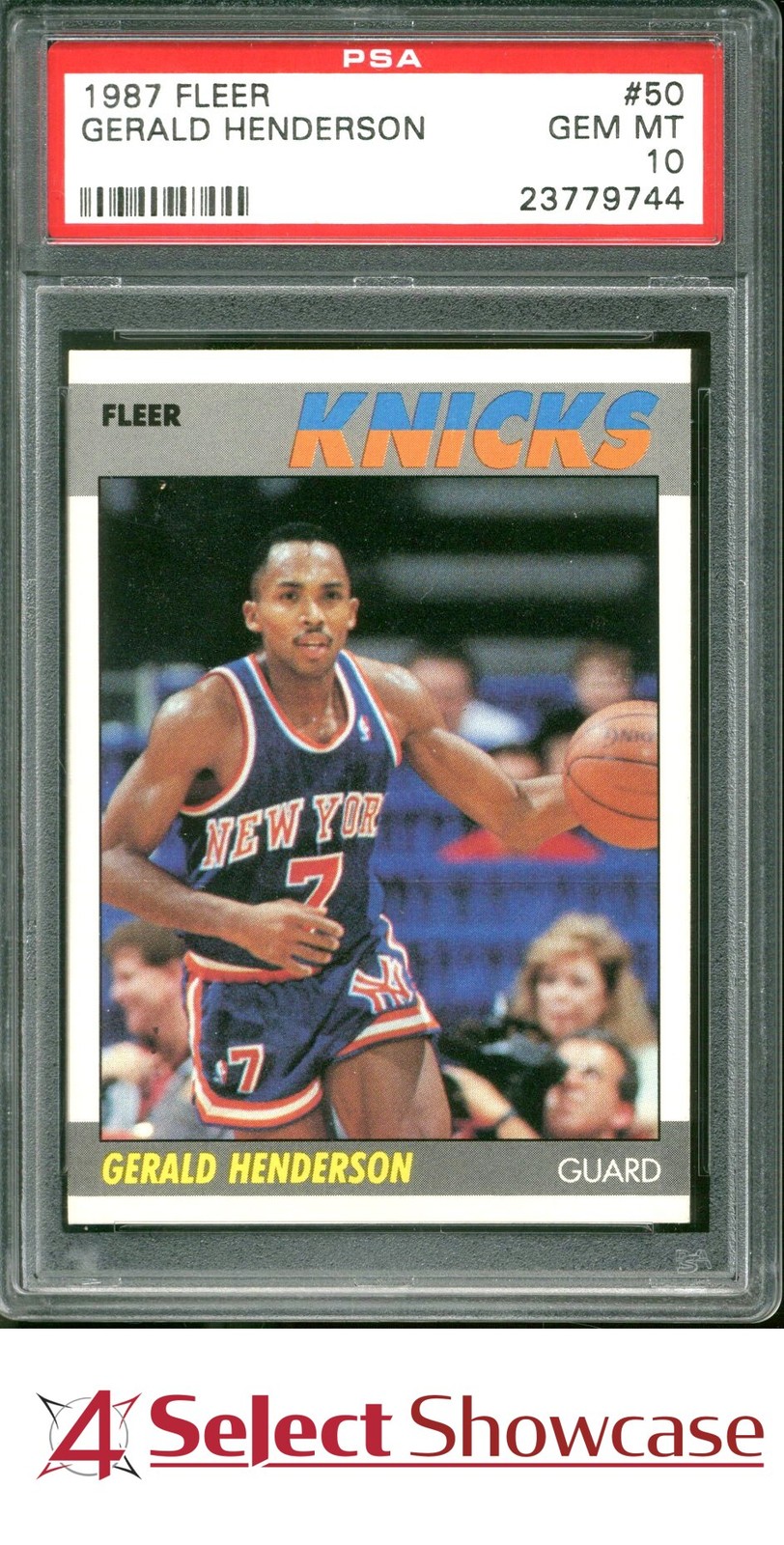 1987 FLEER #50 GERALD HENDERSON KNICKS PSA 10 SET BREAK
