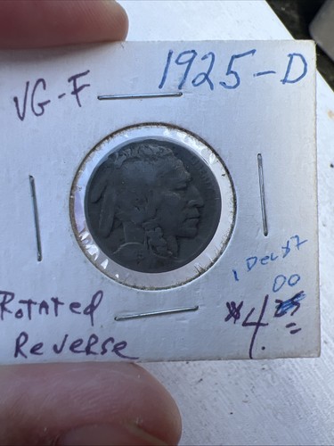 1925D Indian Head Buffalo Nickel Rotated Die - Error Coin - Picture 2 of 4