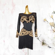NEW Latin salsa tango rumba Cha cha Ballroom Dance Dress Top Skirt G946 Leopard