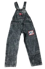 Vintage OshKosh B  Gosh Overalls Vestbak Sz 5 Kids Made In USA Patches acid wash