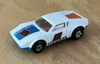 Vintage 1975 Matchbox Lesney Superfast MB8 De Tomaso Pantera white w/blue base