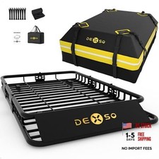 Universal Roof Rack Basket, 200 Lbs Capacity 64" x 39" Roof Basket /w Bag