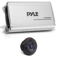Pyle PLMRC400X4 800W 4-Channel Class D Marine Amp with Wireless Receiver Remote