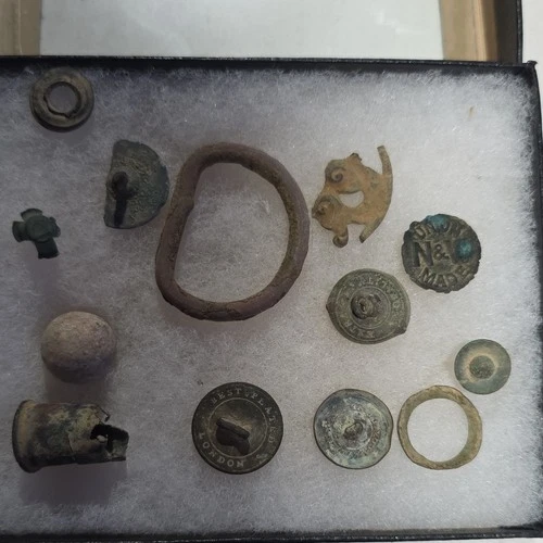 Civil War Militaria Original Artifacts Lot - Buttons, Bullet, Misc Relics