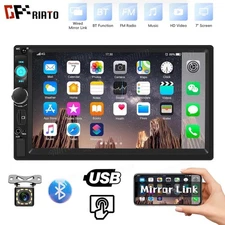 7" Double 2 DIN Car MP5 Player Bluetooth Touch Screen Stereo Radio BT FM EQ CAM