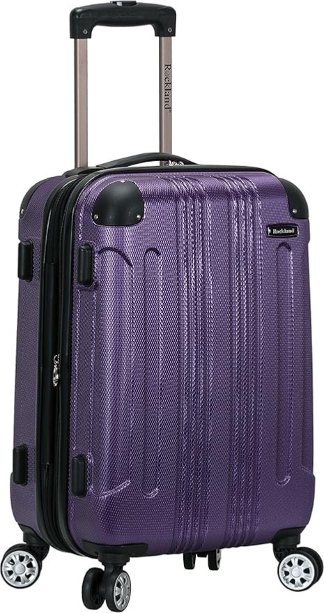 Rockland London Hardside Spinner Wheel Luggage, Carry-On 20", Purple