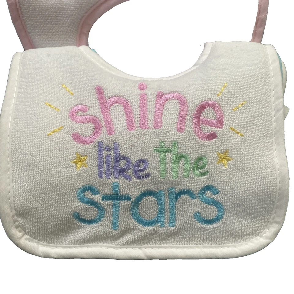 Parents Choice Bibs 4 Pack Baby Girl Terry Cloth 7x5 inch Pastel Bibs NWT - Image 2 of 4