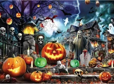 Halloween 500 Pieces Puzzle for Adults, Puzzles for Adults 500 Pieces, Spooky Pu