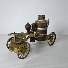 1920's Wilkins Kingsbury Steam Pumper Wind Up Toy Truck Steel Yellow