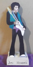 ORIGINAL  JIMI HENDRIX  7 3/4 INCH TALL FLAT WOOD ART