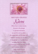 Designer Greetings Why God Created Nieces Religious Birthday Card