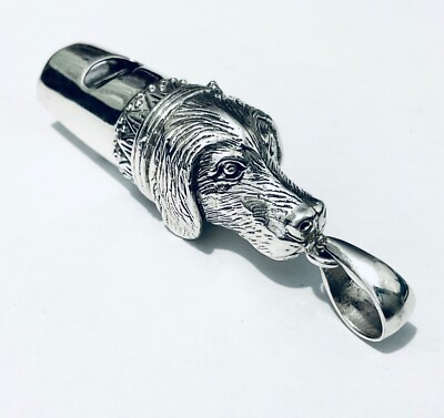 Viktorianischer Stil Sterlingsilber Waffe Hund Arbeitspfeife Training Sport Sicherheit
