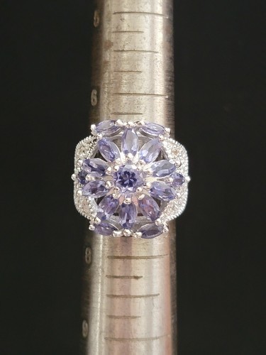 Stunning Size 7 Estate Find Amethyst Cocktail Ring Signed Sterling Silver 925 - Picture 4 of 7