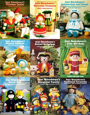 9er Set Jean Greenhowes beliebteste Spielzeug- und Puppenstrickmusterhefte