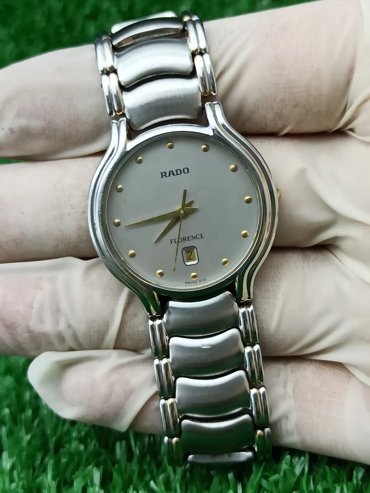 RELOJ REDONDO DE LUJO RADO FLORENCE VINTAGE PLATEADO CUARZO SUIZO AÑOS 80 Foto 4 de 4