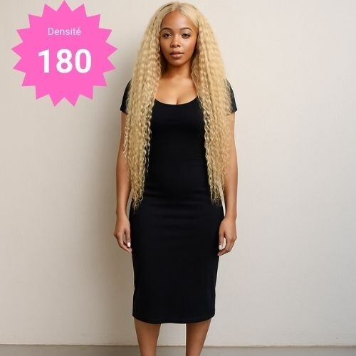 Perruque brésilienne HD 613 cheveux Remy haut de gamme pour une chevelure blonde somptueuse 36"