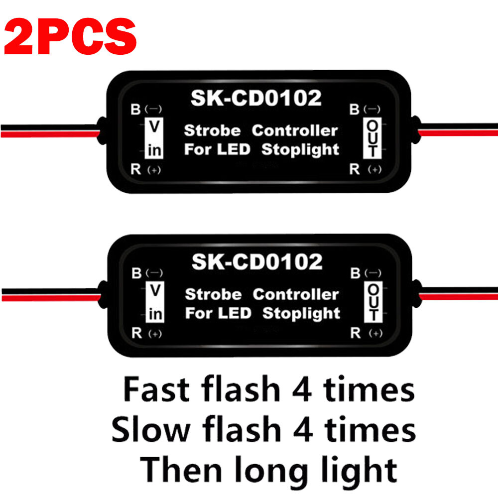 2x 12-24V Flash Strobe Controller Flasher Module For Car LED Brake Stop ...