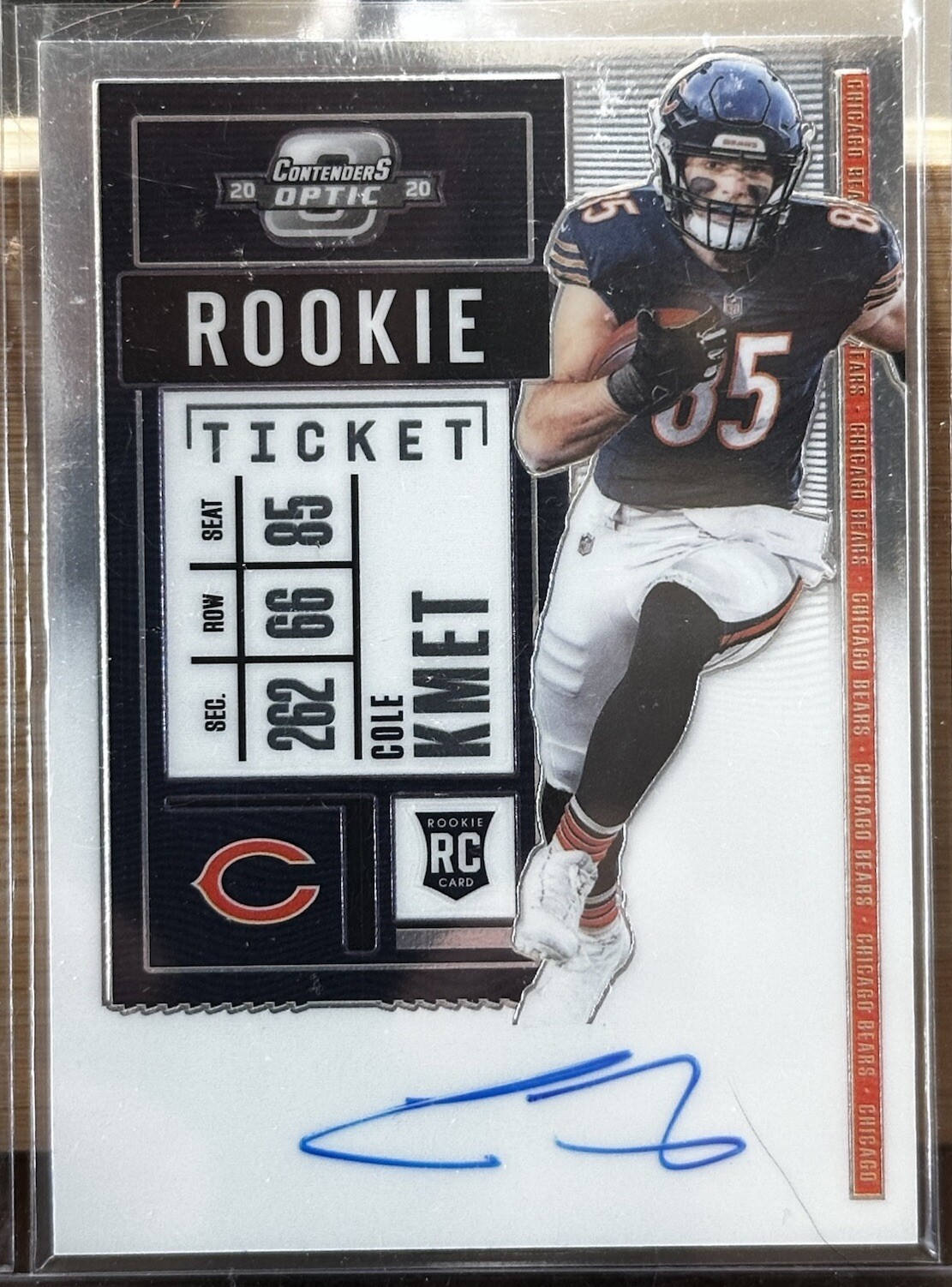 2020 Panini Contenders Optic - Rookie Ticket RPS Autographs #118 Cole Kmet (AU)