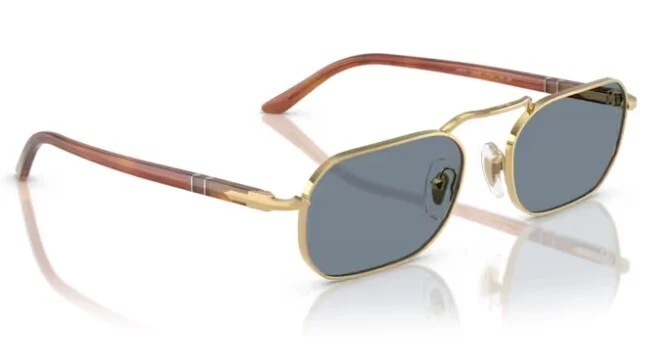 Óculos de sol unissex Persol 0PO1020S 113256 dourado claro Havana/azul claro formato oval - Imagem 4 de 4