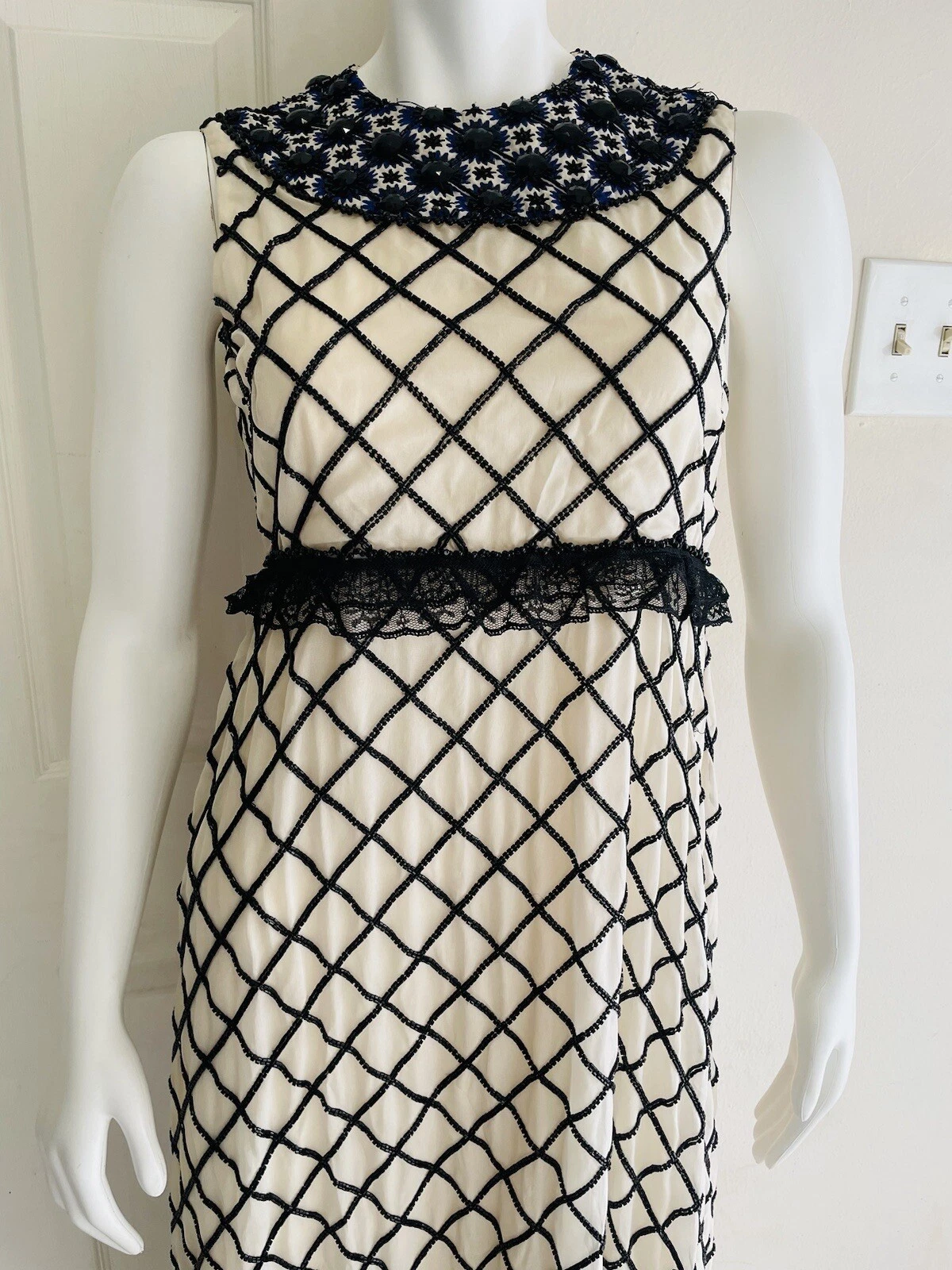 TORY BURCH abito da sera donna elegante con perline $3000 RARO taglia 2