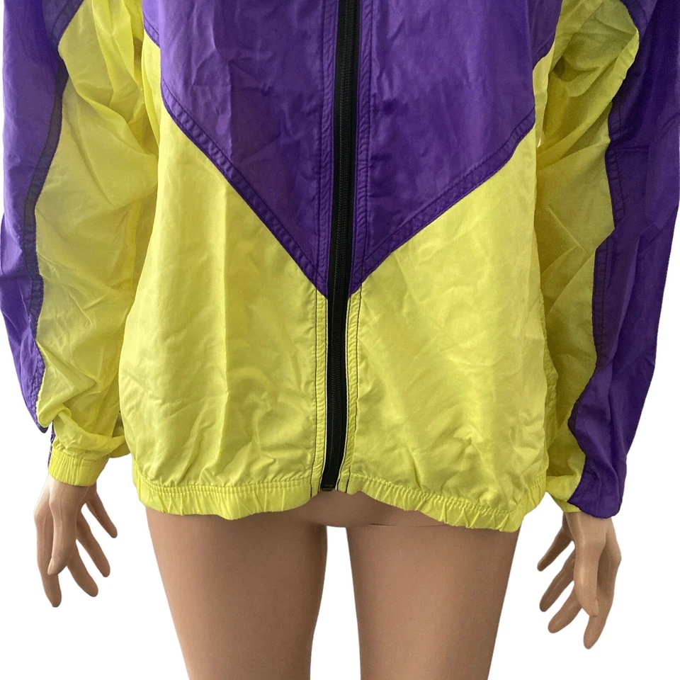 Vintage Bellwether Jacket Windbreaker Cycling Athletic Size Medium Yellow Purple - Image 4 of 4