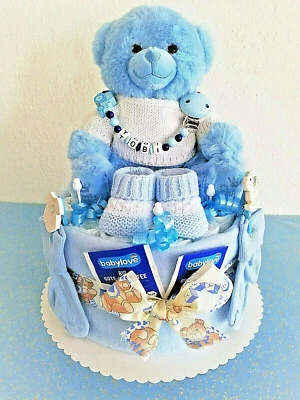 BABY-TRAUMLAND ♥ Mein erstes Bärchen ♥ Windelgeschenk Windeltorte Geburt Baby Junge