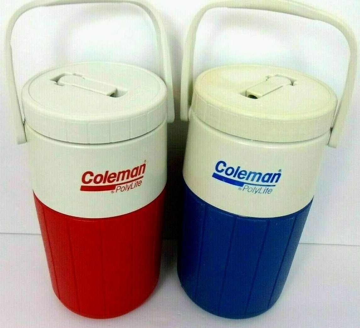 Mens Womens Set Of 2 Blue Red Portable Insulated Half Gallon