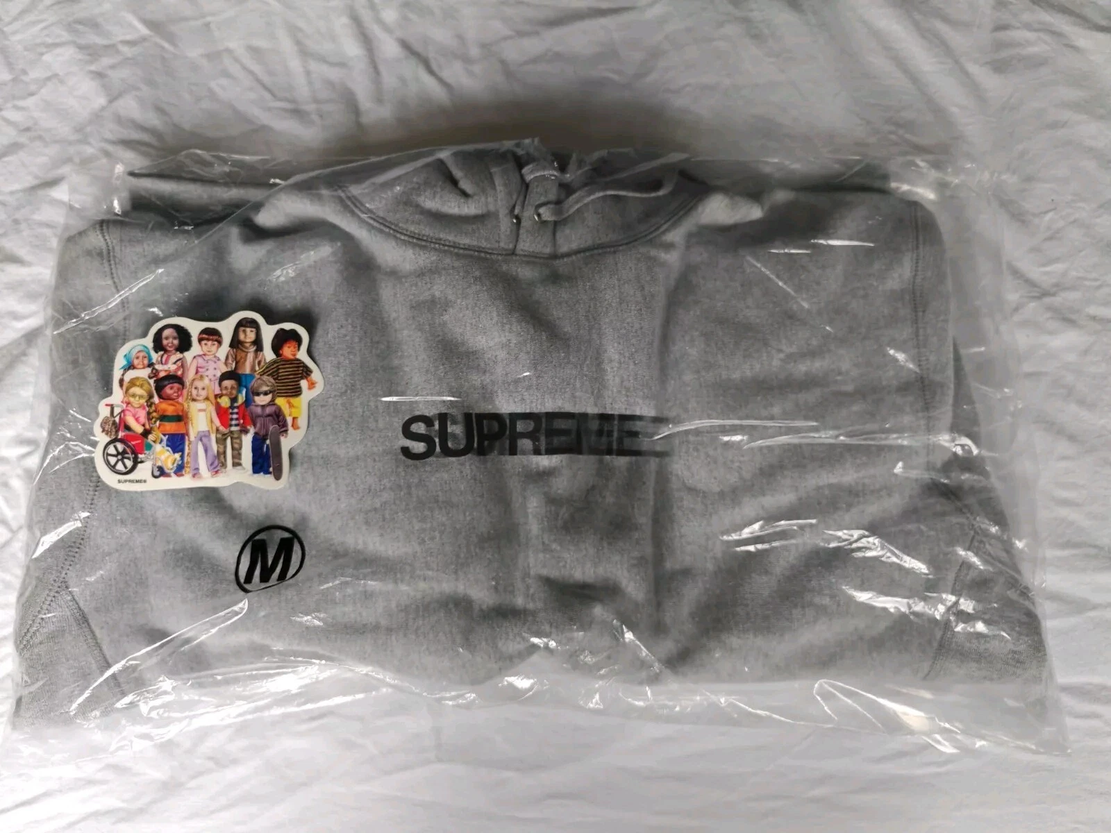 Felpa con cappuccio Supreme Motion Logo ~ Grigio Heather Taglia M *NUOVA* 2023