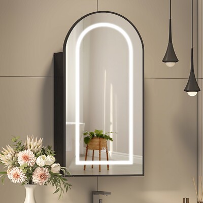 Badezimmerspiegelschrank mit Steckdose, Antibeschlag-Funktion, 3 LED-Leuchten
