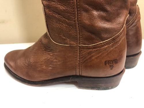 Frye Vintage Dorado Brown Leather Pull On Riding Roper Boots Women's Size 8.5 - Picture 6 of 24
