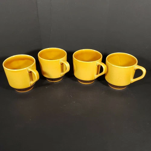 Vintage Set of 4 Made In Japan Aurora Ironstone Coffee Mugs 