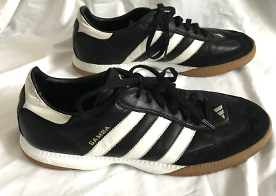 Size 12 Adidas Mens Samba Torsion Shoes Leather Black White Non Marking Active