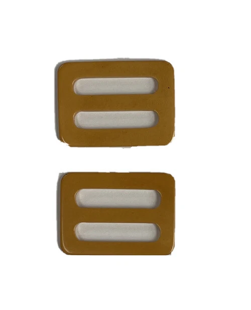 Lot 2 Yellow Butterscotch Rectangular Bakelite Scarf Pulls Slides Accessories - Image 3 of 4