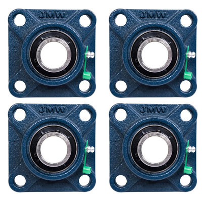 Jeremywell UCF205-16 Pillow Block Bearing (4 Pack), 1 Inch Bore, 4-Bolt Flange M