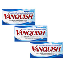 3 Pack - Vanquish Pain Reliever Effective Headache Relief, 100 Caplets Each