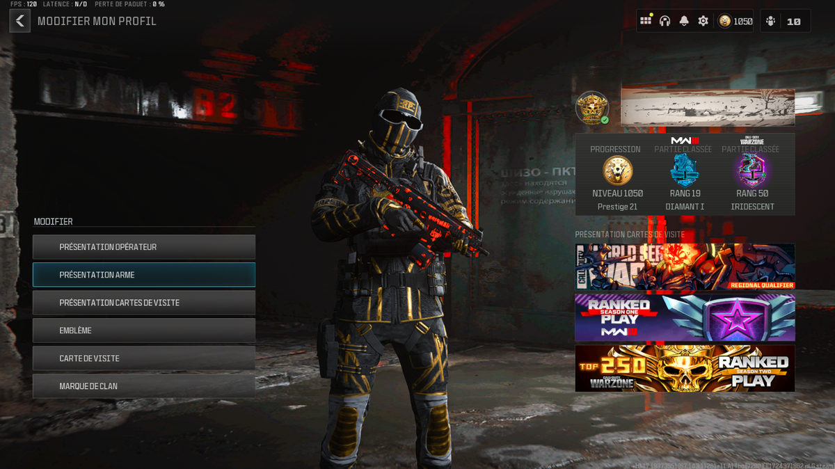 Compte Warzone T250 / Qualifier Régional - Whitelist PC - Call Of Duty - Neuf